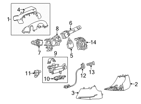 2010 Chevrolet Camaro Shroud, Switches & Levers Lower Column Cover Diagram for 92235618