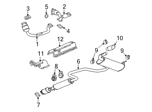 2010 Chevrolet Malibu Exhaust Components Converter & Pipe Diagram for 25837668