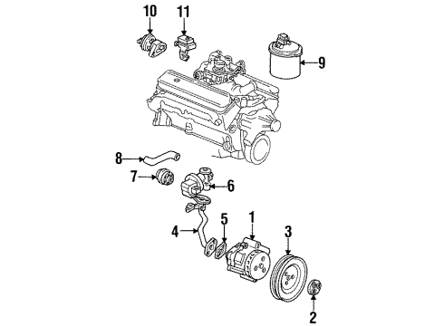 1992 Buick Roadmaster A.I.R. System Pump Asm Diagram for 7849154