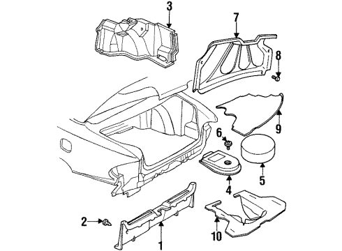 1997 Pontiac Bonneville Interior Trim - Trunk Lid Trunk Lid Trim Retainer Diagram for 20732399