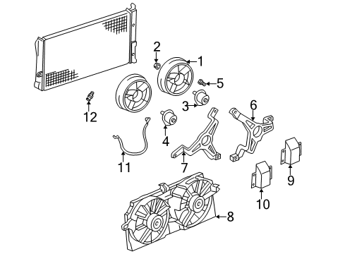 1999 Pontiac Montana Powertrain Control Nut, Engine Coolant Fan Blade To Motor Diagram for 12362590