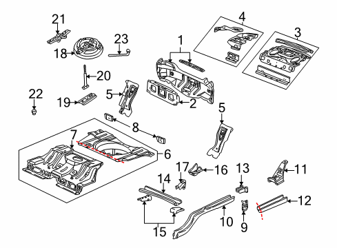 1997 Buick Century Rear Body, Rear Upper Body, Floor & Rails Reinforcement-Rear Bumper Imp Bar Bracket Diagram for 10406707