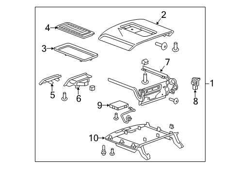 2020 Chevrolet Tahoe Center Console Armrest Tray Diagram for 84017364