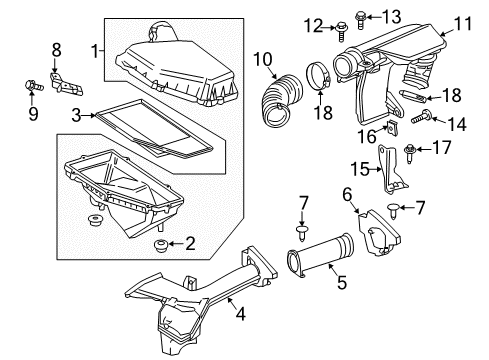 2018 Buick LaCrosse Filters Air Cleaner Body Diagram for 23430318