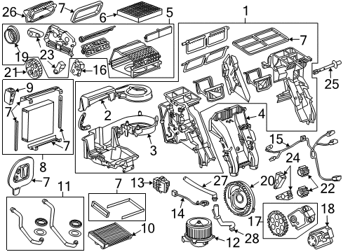 2014 Chevrolet Cruze A/C & Heater Control Units Gear Diagram for 13262993