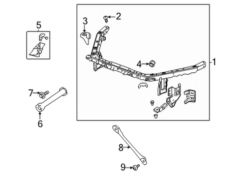 2021 Cadillac CT4 Radiator Support Upper Tie Bar Stud Diagram for 11570533