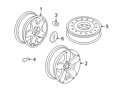 2006 Pontiac Torrent Wheels, Covers & Trim Center Cap Diagram for 9596653