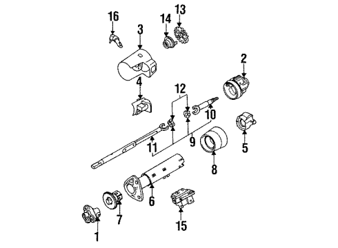1996 Chevrolet Corsica Ignition Lock Shroud, Steering Column Housing Diagram for 26013070