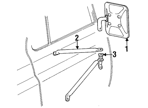 1986 GMC K3500 Outside Mirrors Mirror Head-Camper Type Stainless Diagram for 998906