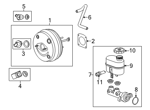 2007 Chevrolet Suburban 1500 Hydraulic System Cylinder Asm, Brake Master Diagram for 19209189