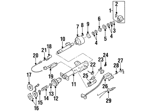 1999 Chevrolet Lumina Ignition Lock Automatic Transmission Shifter Cable Assembly Diagram for 26046375
