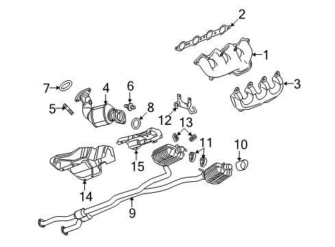 2009 Cadillac CTS Exhaust Components Catalytic Converter Diagram for 25971635