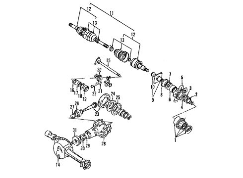 1996 Geo Tracker Front Axle, Axle Shafts & Joints, Differential, Drive Axles, Propeller Shaft Spacer, Drive Bevel Pinion (On Esn) Diagram for 96068276