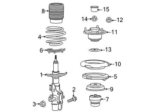 2021 Cadillac CT5 Struts & Components - Front Top Nut Diagram for 11518002