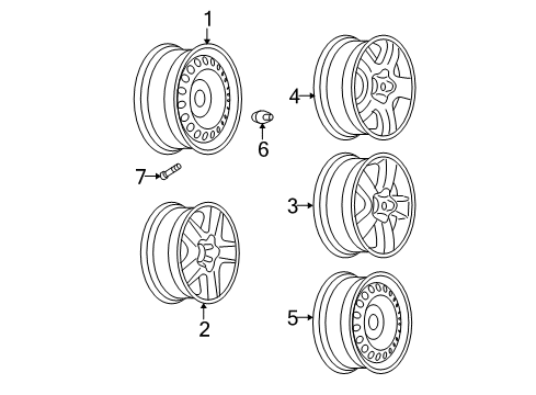 2008 Chevrolet Malibu Wheels, Covers & Trim Wheel Cover Diagram for 9594229