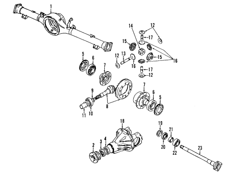 1999 Chevrolet Tracker Rear Axle, Differential, Propeller Shaft Axle Seal Shield Diagram for 30020934