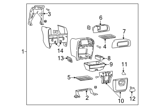 2003 Chevrolet Venture Center Console Mat-Front Floor Console Front Compartment *Ebony Diagram for 10419718