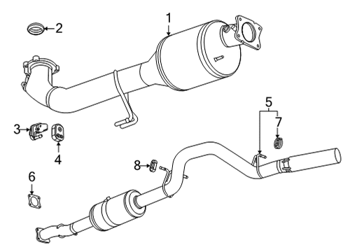 2020 GMC Sierra 3500 HD Exhaust Components Tailpipe Extension Diagram for 84521824