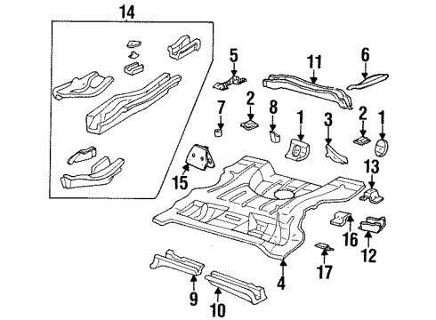 1998 Cadillac DeVille Rear Body - Floor & Rails Filler Plug Diagram for 25892659