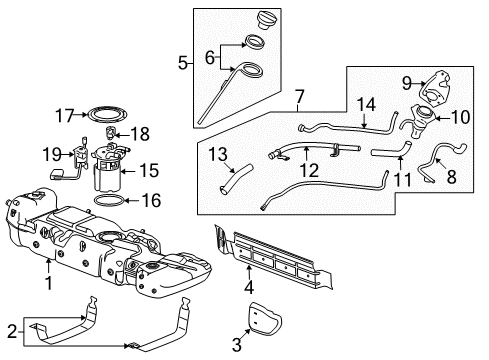 2008 GMC Yukon Fuel Supply Vent Assembly Diagram for 23481275