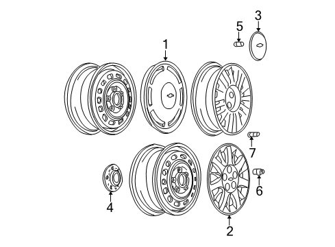 2001 Chevrolet Monte Carlo Wheel Covers & Trim Wheel Trim CAP Diagram for 9592877