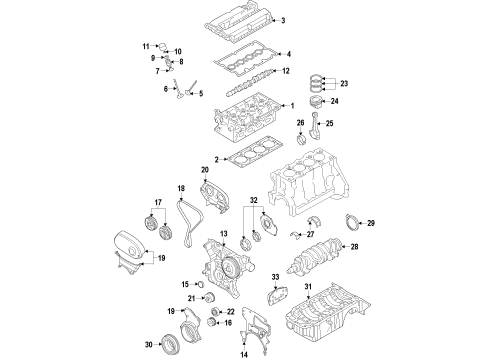2009 Saturn Astra Engine Parts, Mounts, Cylinder Head & Valves, Camshaft & Timing, Oil Pan, Oil Pump, Crankshaft & Bearings, Pistons, Rings & Bearings Crankshaft Diagram for 55569765