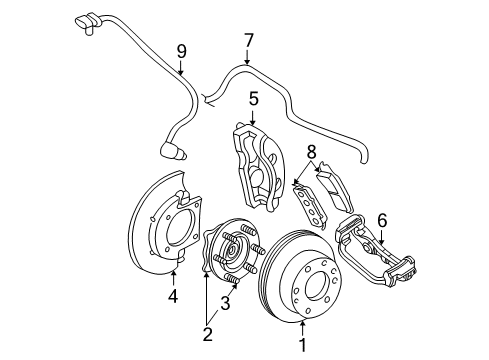 2001 Chevrolet Suburban 2500 Anti-Lock Brakes Front Speed Sensor Diagram for 19300584