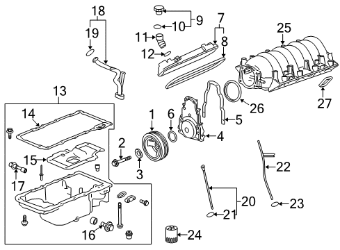2014 Chevrolet SS Filters Seal, Oil Pump Suction Pipe(O Ring) Diagram for 12584922