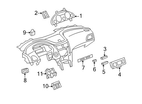2011 Buick Enclave Instruments & Gauges Switch Diagram for 15130170
