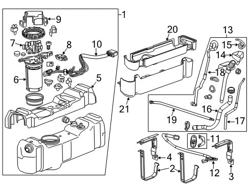 2013 GMC Sierra 2500 HD Diesel Aftertreatment System Exhaust Manifold Diagram for 12637647