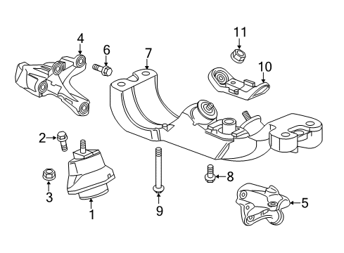 2017 Cadillac CTS Engine & Trans Mounting Mount Bracket Diagram for 23394697