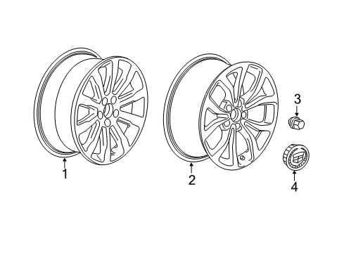 2016 Cadillac ATS Wheels Wheel Diagram for 23345959
