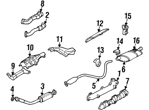 1997 Buick Skylark Exhaust Components 3Way Catalytic Convertor Assembly (W/ Exhaust Manifold P Diagram for 24506041