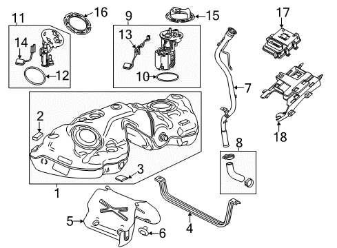 2019 Cadillac CTS Fuel Supply Fuel Tank Diagram for 84114423