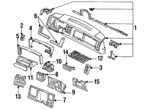 1992 GMC C1500 Suburban Instrument Panel Gauge Cluster Diagram for 16140015
