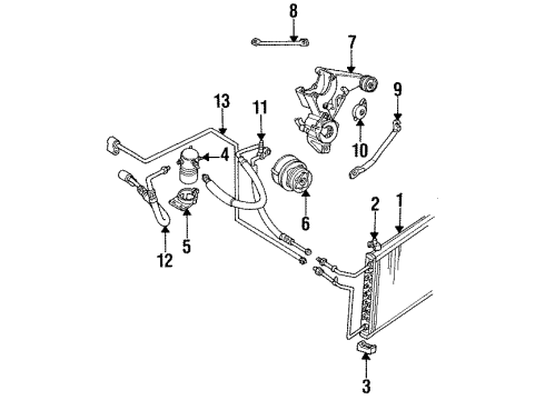 1996 Cadillac Fleetwood Belts & Pulleys Belt-Water Pump & A/C Compressor & Generator Diagram for 10186120
