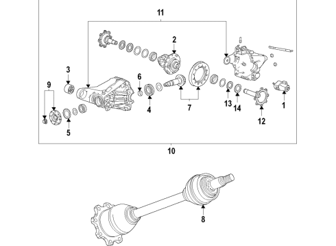 2022 Chevrolet Suburban Rear Axle, Differential, Drive Axles, Propeller Shaft Pinion Bearings Diagram for 22943107