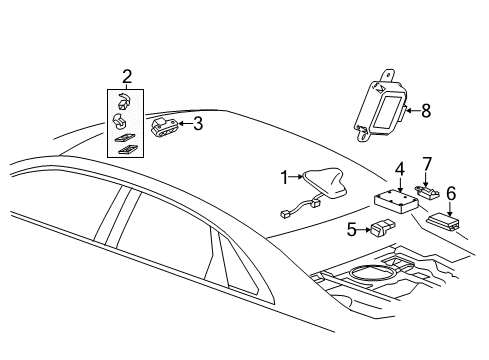 2015 Cadillac ATS Communication System Components Transformer Diagram for 13384291