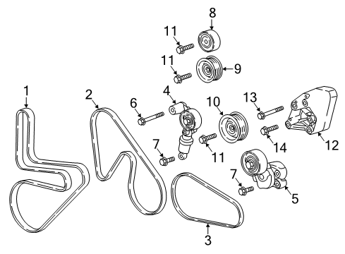 2018 Chevrolet Camaro Belts & Pulleys Pulley Diagram for 12665845