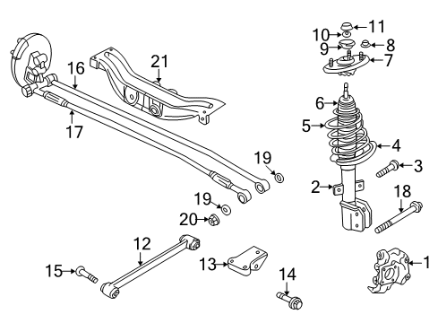 2000 Chevrolet Impala Rear Suspension Components, Stabilizer Bar Mount Diagram for 10363583