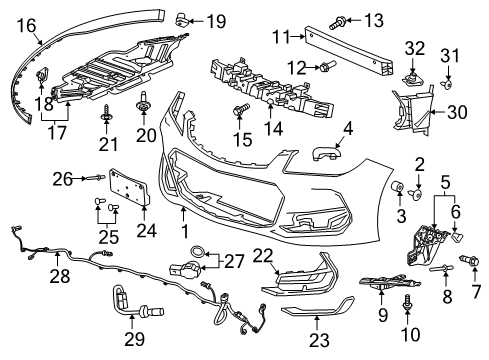 2016 Chevrolet SS Parking Aid Bolt/Screw-Service Part Only Diagram for 11570054