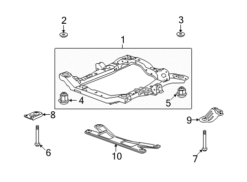 2017 Buick Enclave Suspension Mounting - Front Engine Cradle Upper Insulator Diagram for 15938129