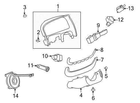 2009 Saturn Vue Ignition Lock Lower Column Cover Diagram for 96827202