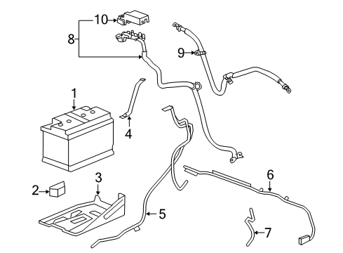 2012 GMC Sierra 2500 HD Battery Positive Cable Diagram for 25907125