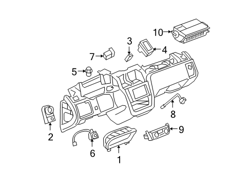 2007 Cadillac DTS Cluster & Switches, Instrument Panel Instrument Panel Gage CLUSTER Diagram for 15835316