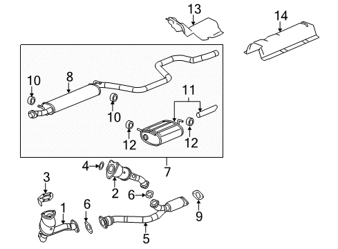2007 Chevrolet Malibu Exhaust Components Converter & Pipe Diagram for 25808583