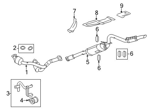 2012 GMC Sierra 3500 HD Exhaust Components Converter & Pipe Seal Diagram for 20987829