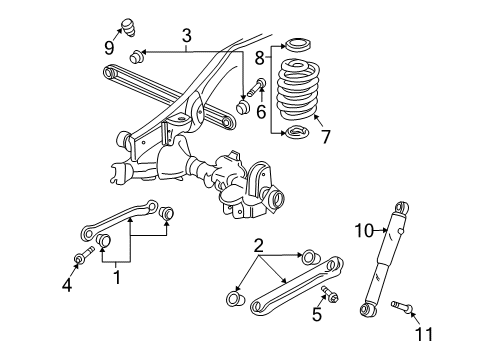 2008 Hummer H2 Rear Suspension Components, Lower Control Arm, Upper Control Arm, Ride Control, Stabilizer Bar Rear Spring Assembly Diagram for 25956183