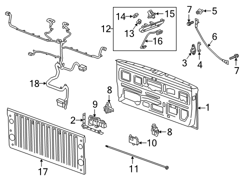 2021 Chevrolet Silverado 1500 Keyless Entry Components - Body Electrical Transmitter Diagram for 22881479