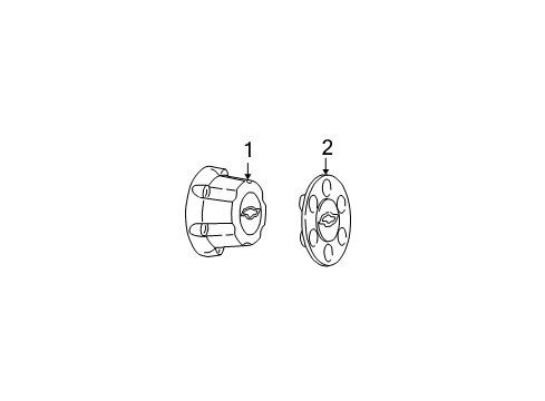 2001 GMC Yukon Wheel Covers & Trim Wheel Cap Diagram for 9594298